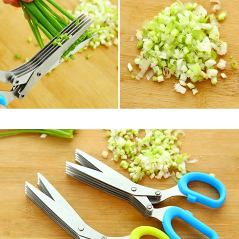 Ножницы кухонные 5 слойные из нержавеющей стали измельчитель петрушки травы