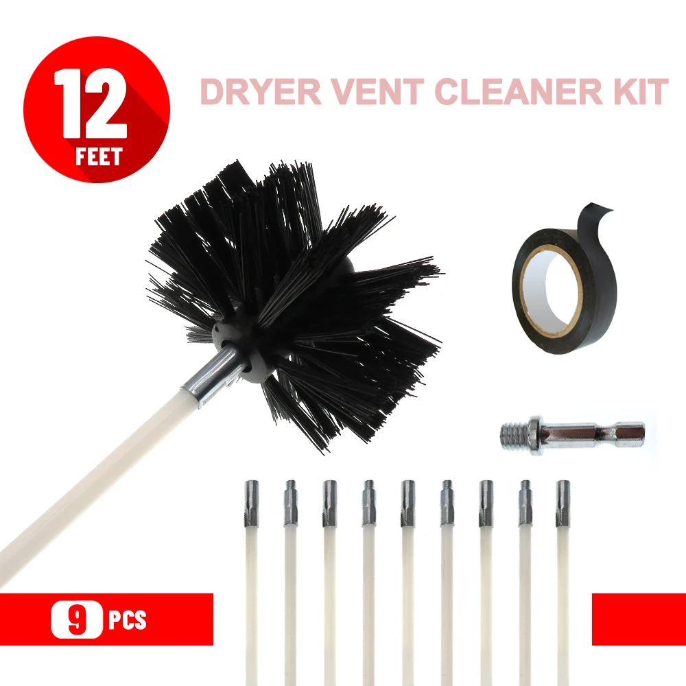 

Pipe Cleaning Brush Kit Highly Effective Chimney Brushes Vent Trap Cleaner Strong and Flexible with Drill Adapter