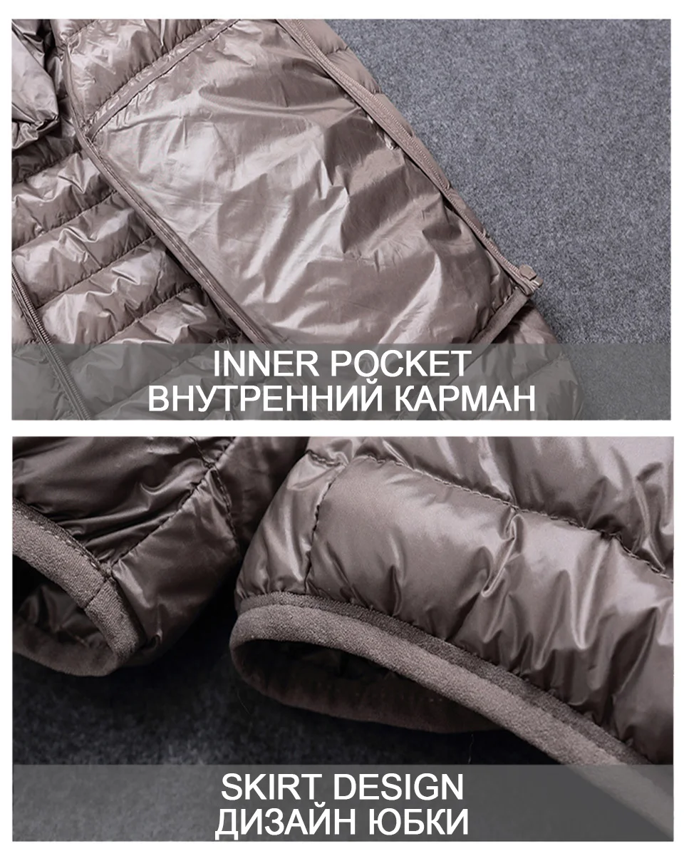 Бренд, зимний легкий пуховик, мужская мода, Короткий воротник-стойка, ультра-тонкий светильник, молодежное тонкое пальто для мужчин, S-4XL