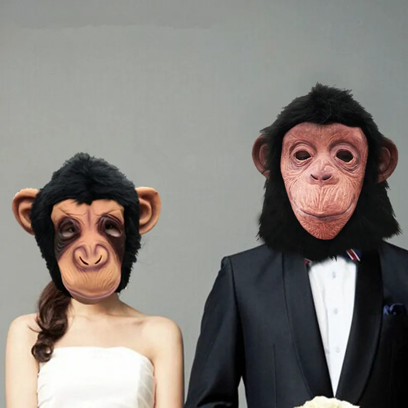 Грандиозная Автоматическая Маскарадная маска обезьяны маски колокольчики