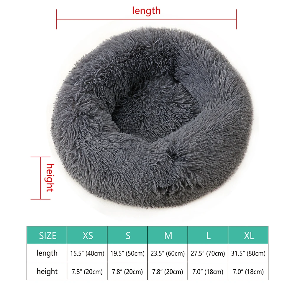 

Round Pet Dog Bed House Soft Long Plush Kennel For Dog Basket Pet Products Cushion Cat Bed Dog Mat Animals Sleeping Sofa