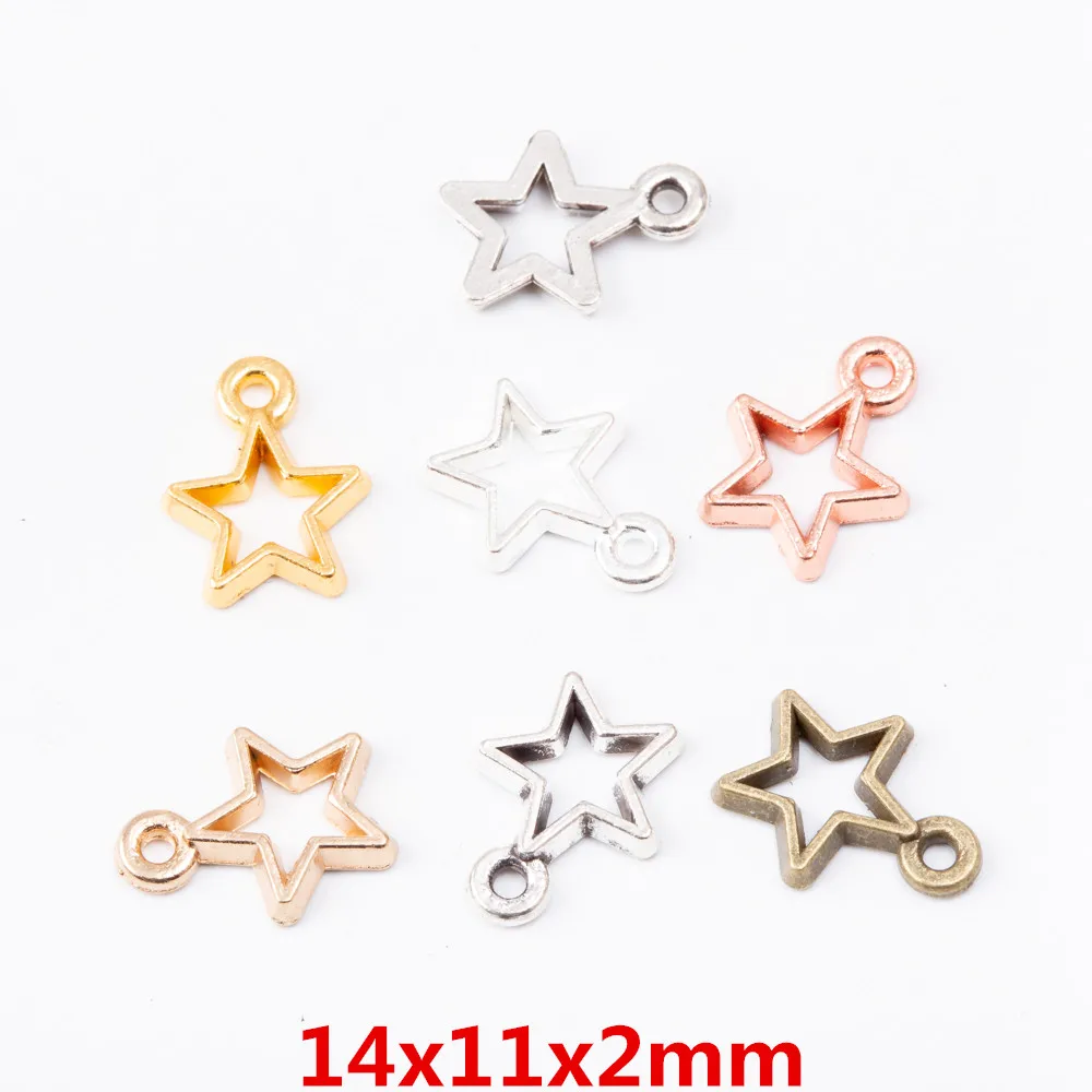 60 шт. винтажные Подвески в виде старинной звезды из цинкового сплава подходят для