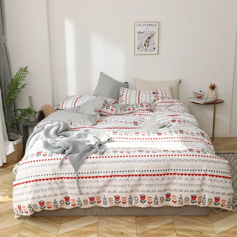 150x200 хлопковый мягкий комплект постельного белья современный простой набор