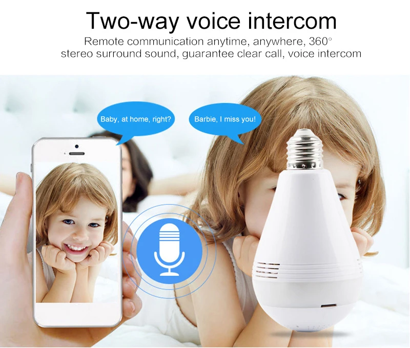 Беспроводная панорамная домашняя камера видеонаблюдения 960P Wi Fi IP 360 градусов