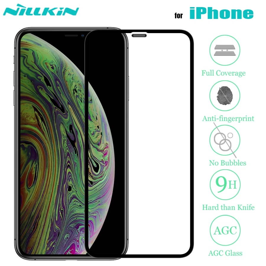 Nillkin for iPhone Xr 11 Pro Max X Xs Tempered Glass Screen Protector 3D Full Coverage Safety 8 7 Plus SE 2020 | Мобильные телефоны