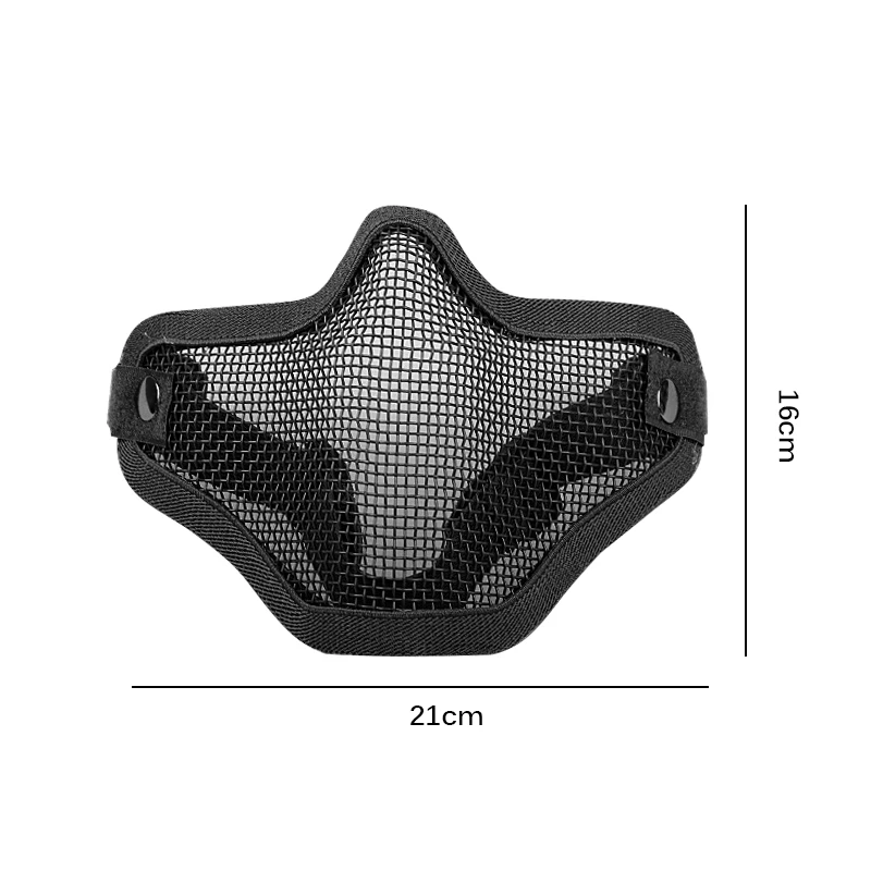 Маска для страйкбола на половину лица металлическая Стальная Сетчатая охота
