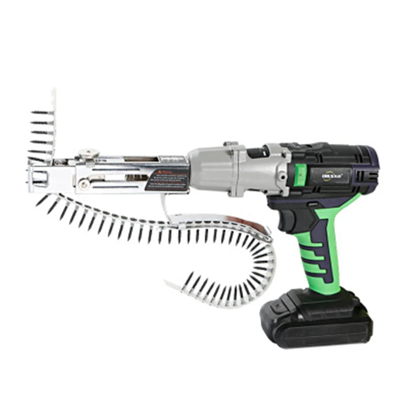 

Цепной ремень с литиевой батареей, Электрический винтовой Пистолет двойного назначения для гвоздей, многоцелевой аппарат для дизайна древ...