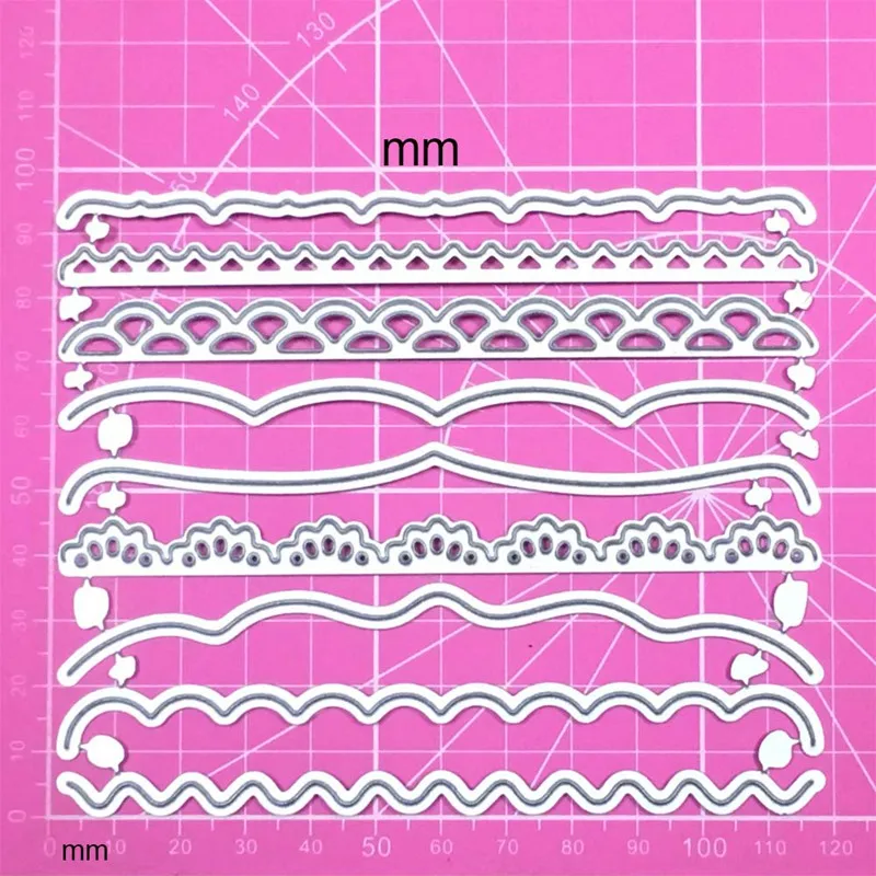 

9Pcs/Set Die Cuts Decorative Cards Edges Cutting Dies Stencil for DIY Scrapbooking Album Embossing Paper Cards Deco Crafts