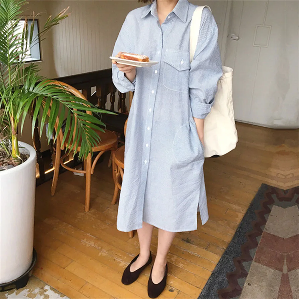 Женское однобортное Платье поло повседневное однотонное платье в полоску с