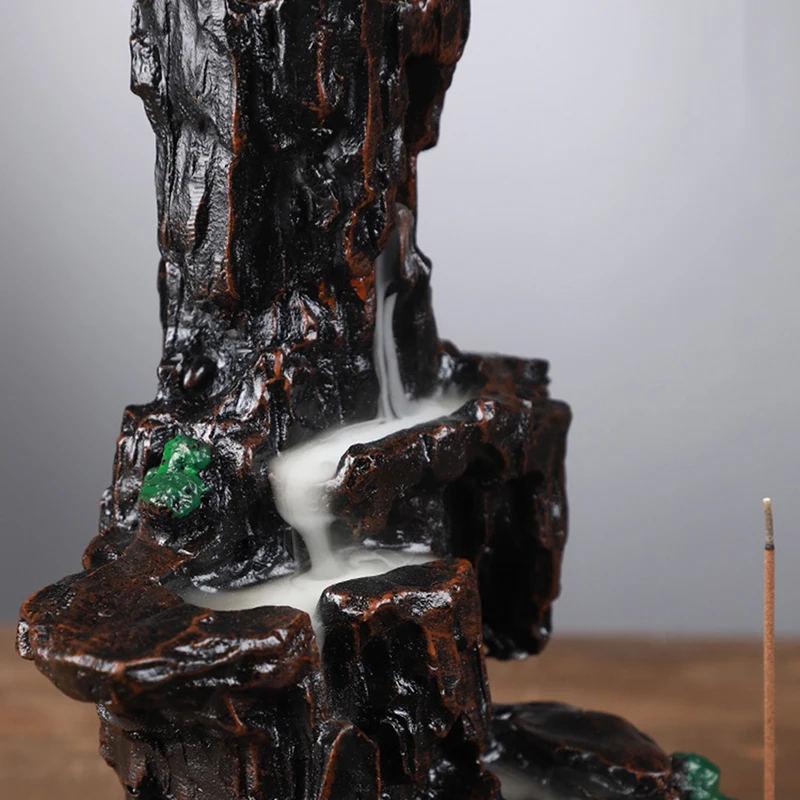 

Backflow incense burner creative home decoration landscape resin mountain waterfall incense burner high quality