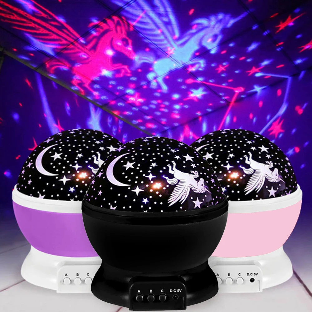USB светильник звездного неба вращающийся светодиодный ночник лампа для