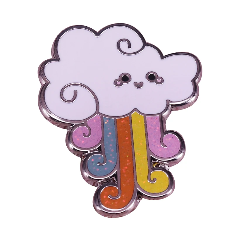 Милый значок в виде облака блестящие заколки для погоды брошь радужного дождя