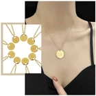 Ожерелье женское, из нержавеющей стали, с подвеской в виде монеты, 26 букв A-Z алфавита, модный подарок для элегантной девушки