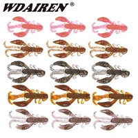 20pcs shrimp smell silicone soft bait 50mm 2g worm lobster fishing lure lizards float jig wobbler swivel twintails fishing bait