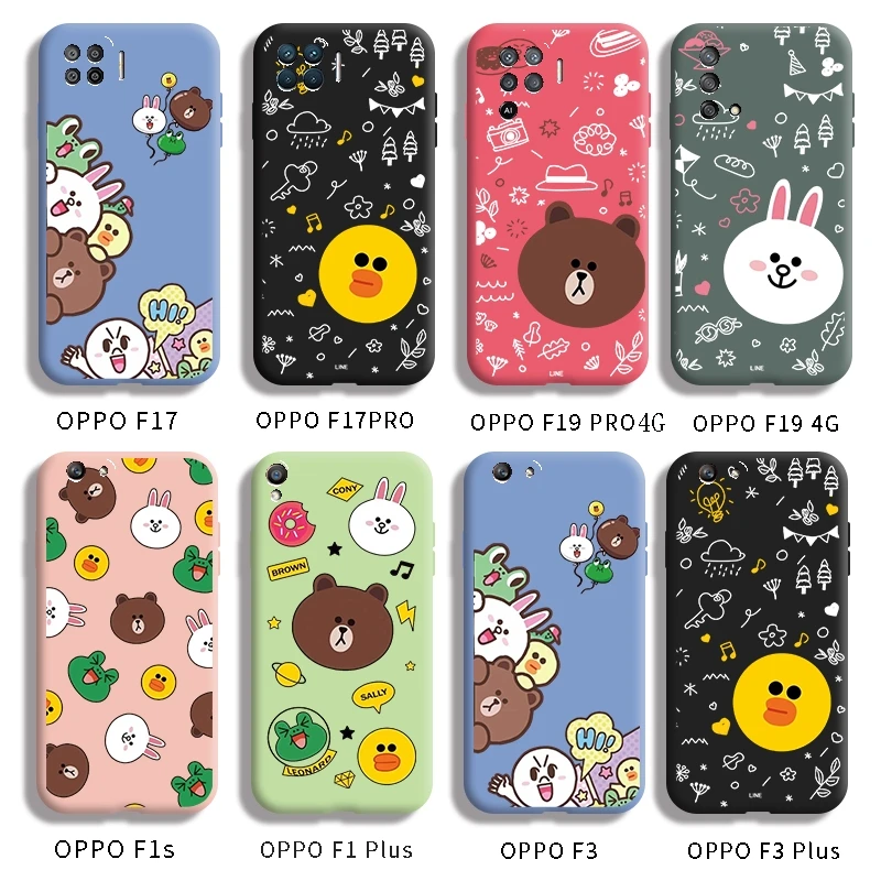 

For OPPO F17 PRO F19 PRO 4G F19 4G F1s F1 Plus F3 F3 Plus Cartoon animal case anti falling protective sleeve