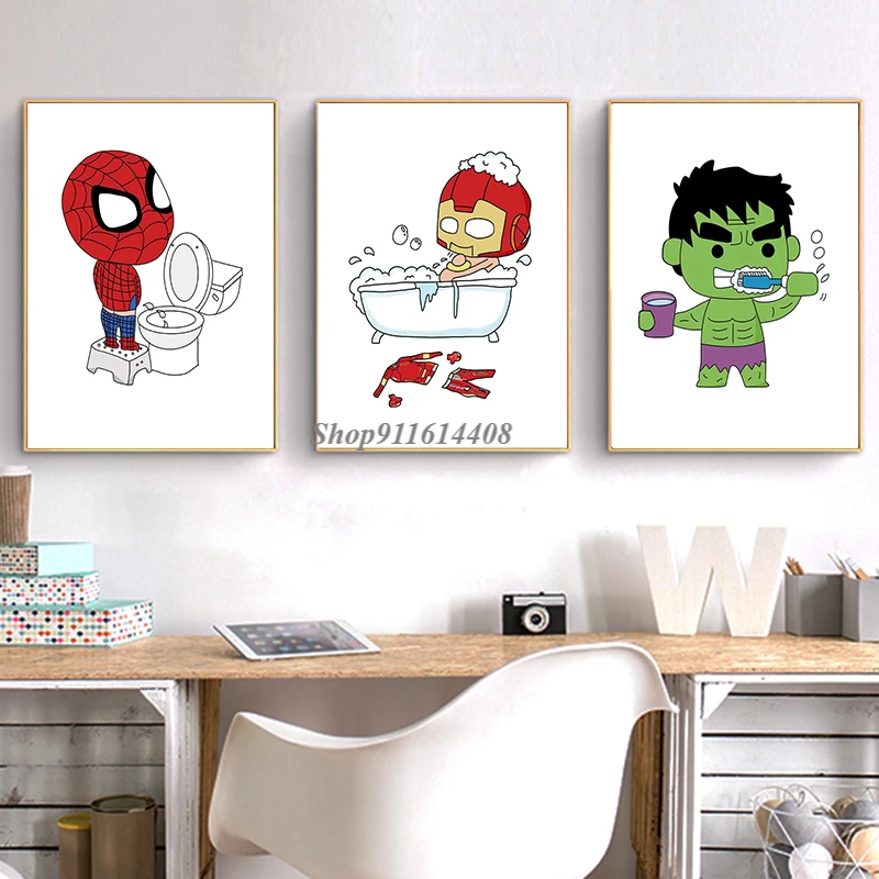 Картины на холсте для ванной комнаты из фильма Marvel художественные принты стену