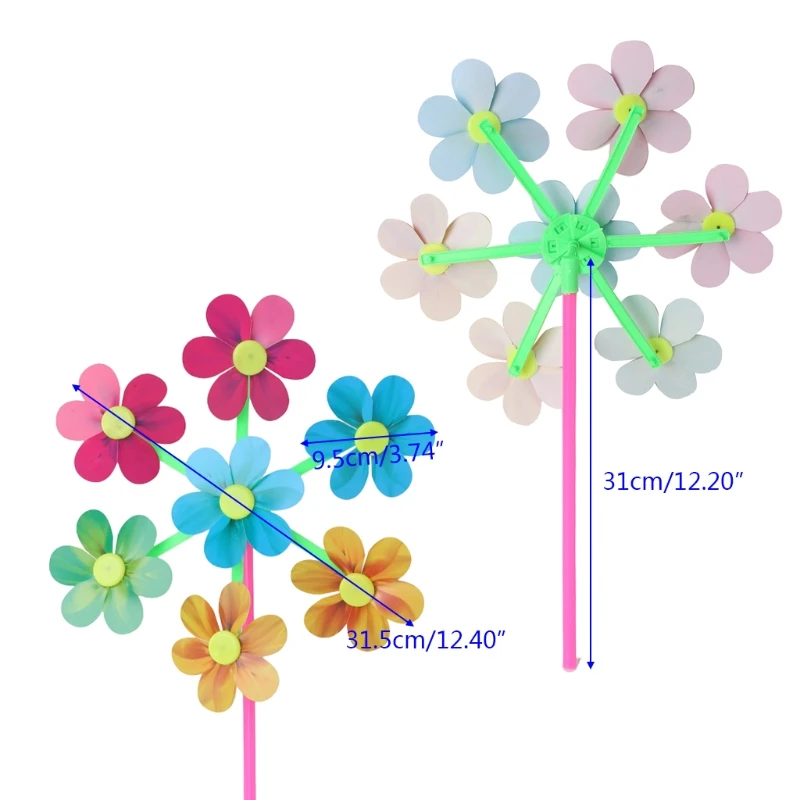

85DE Flower Pattern Spinner Wind Windmill Kids Children Toys Garden Yard Decoration