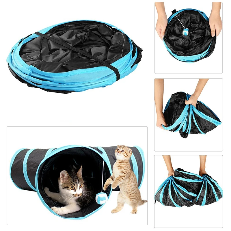 Забавная комбинация для домашних животных кошка туннель игра канал складной