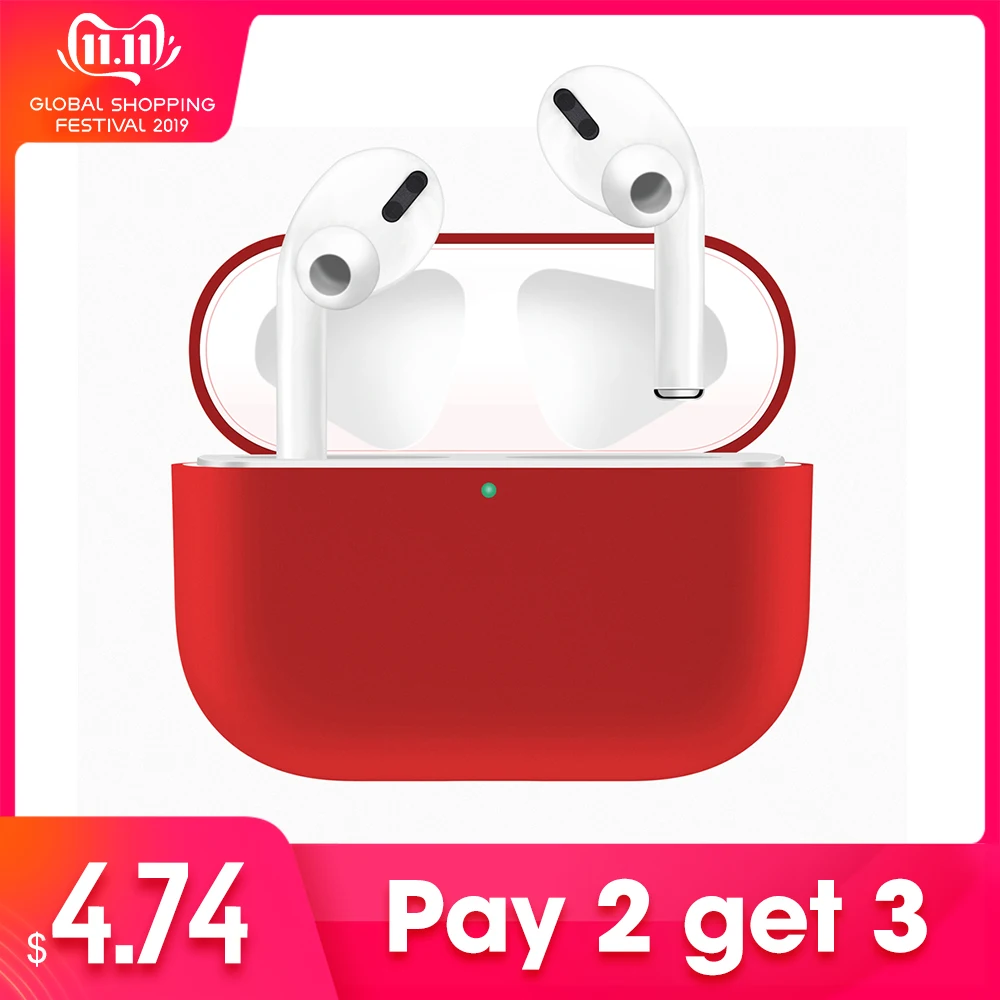 Ультратонкий силиконовый чехол для Airpods Pro зарядки видимый передний светодиодный