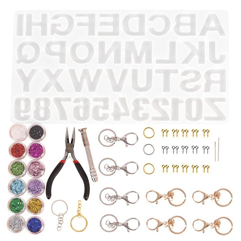 117 шт./компл. силиконовая форма с буквенным принтом мягкая для УФ смолы алфавит А З