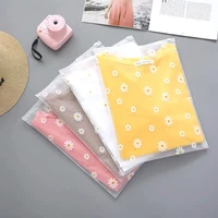 custom frosted zip seal ziplock plastic storage bag printed little daisy for travel clothes package waterproof ziplock bags
