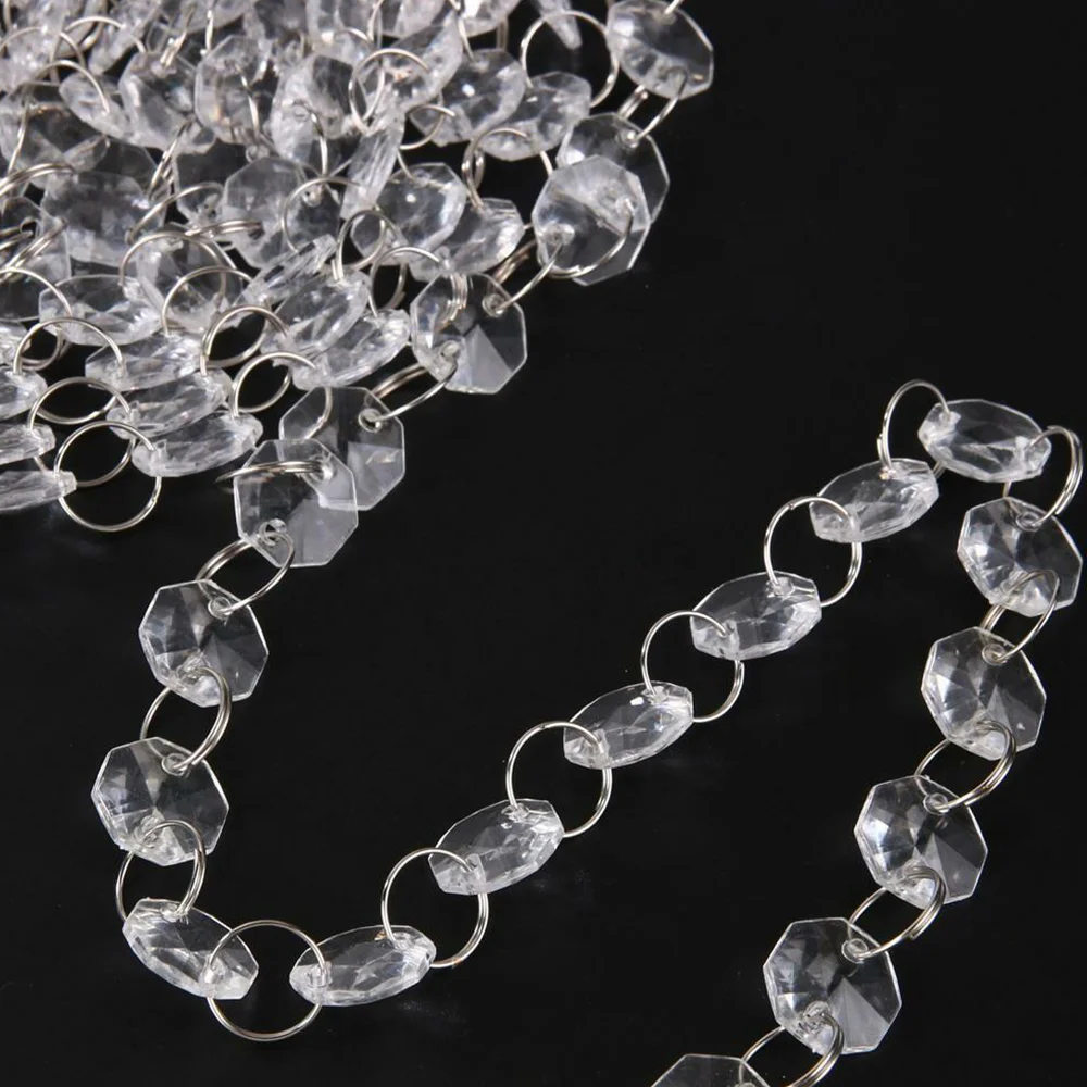 

Crystal Clear Acrylic Beads Garland Chandelier Ceiling Decoration Road Curtain Partitions Hanging Wedding Party Decor