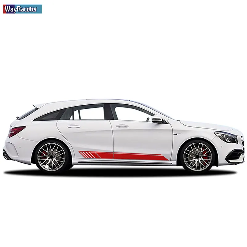 Наклейка на дверь автомобиля боковая полоска юбка версия 1 Виниловая наклейка