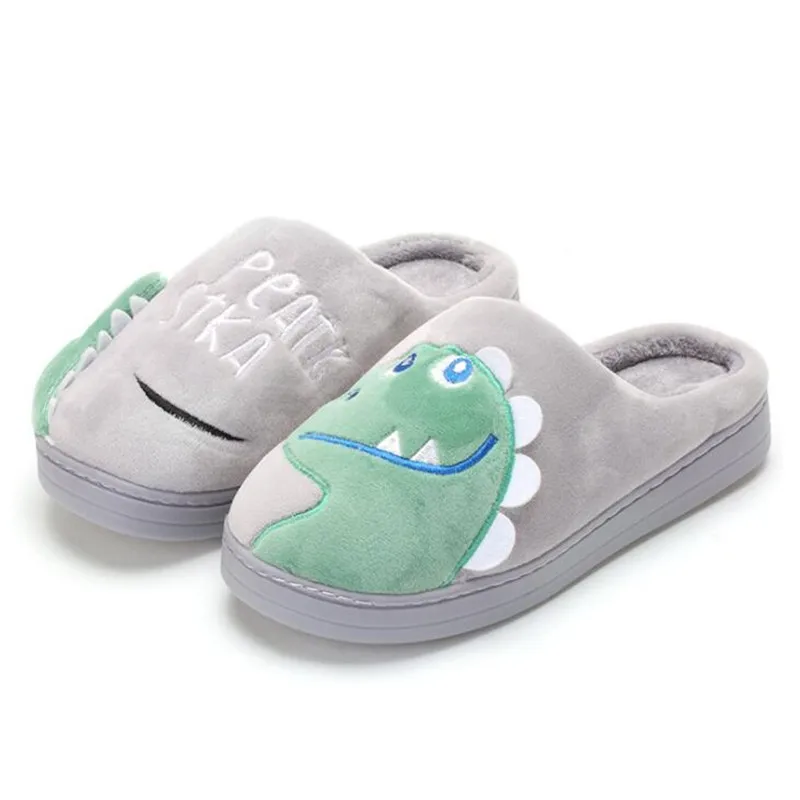 

Winter Dinosaur Soft Slippers Kids Toddler Girl Flip Flop Baby Boys Fur Slides Cotton Indoor Shoes Warm Fluffy House Children