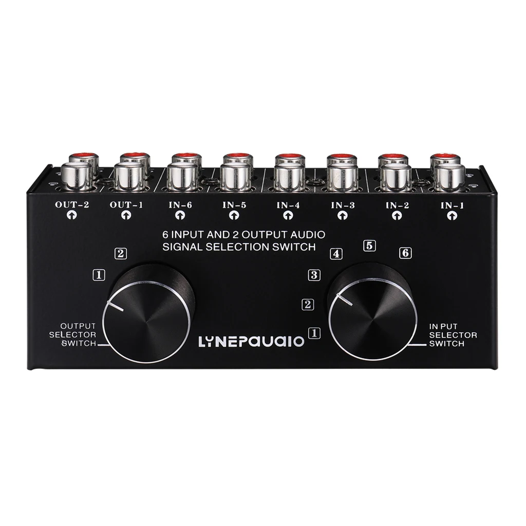 

6 IN 2 OUT RCA Signal Input Audio Splitter Switcher Selector Selector Switch
