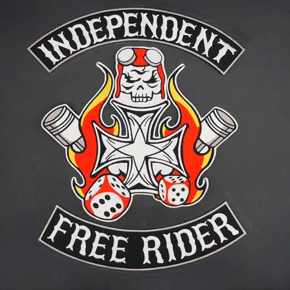 Autoadesivo libero indipendente della toppa del motociclista Punk del grande ricamo del cavaliere MC per le borse del cappello dell'abbigliamento ferro sul supporto
