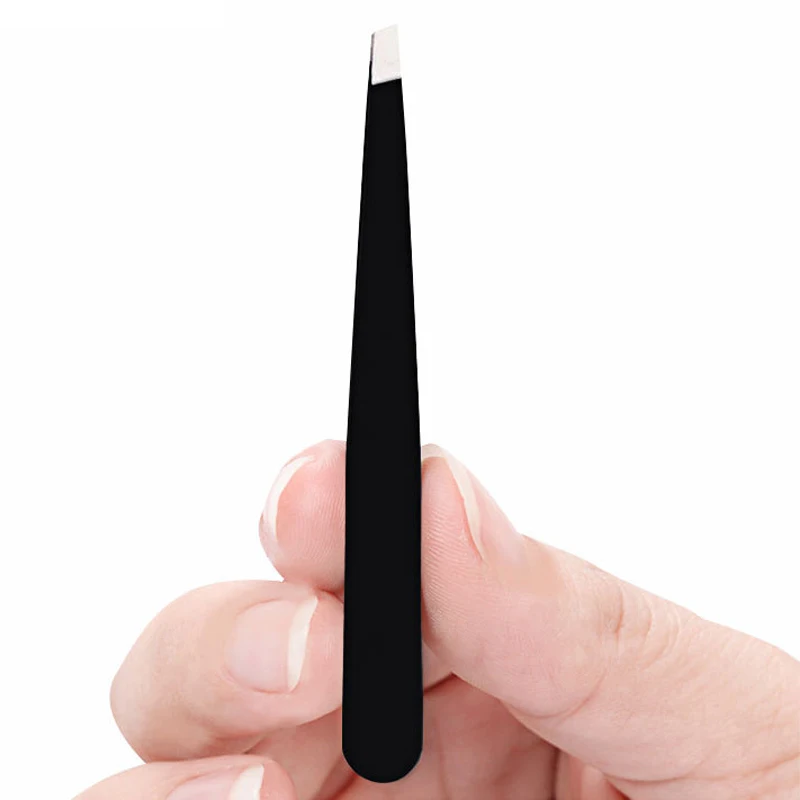 Пинцет для бровей черного цвета 1 шт. пинцет волос косые съемник из нержавеющей