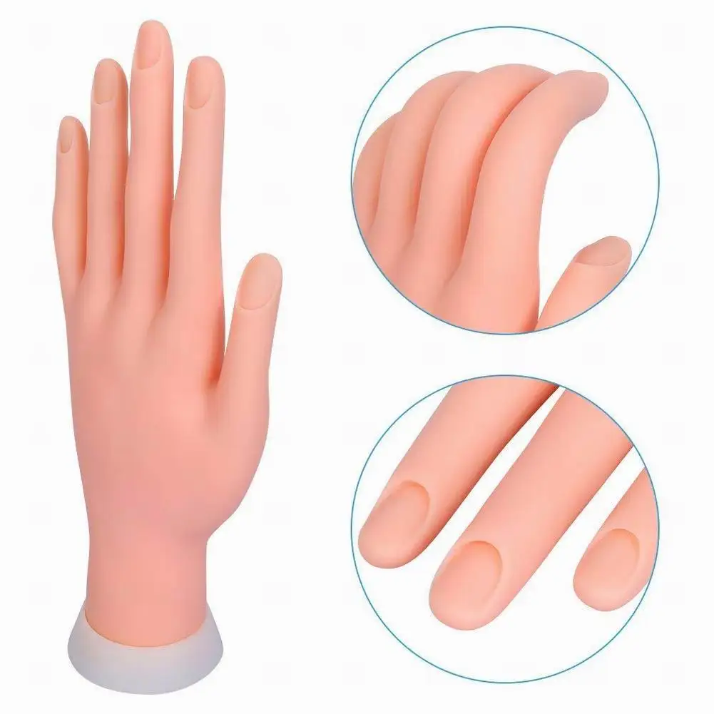 

Nail Art Practice Hand Model Flexible Movable Soft False Fake Hands for Nail Art Training Display Model Manicure Tool