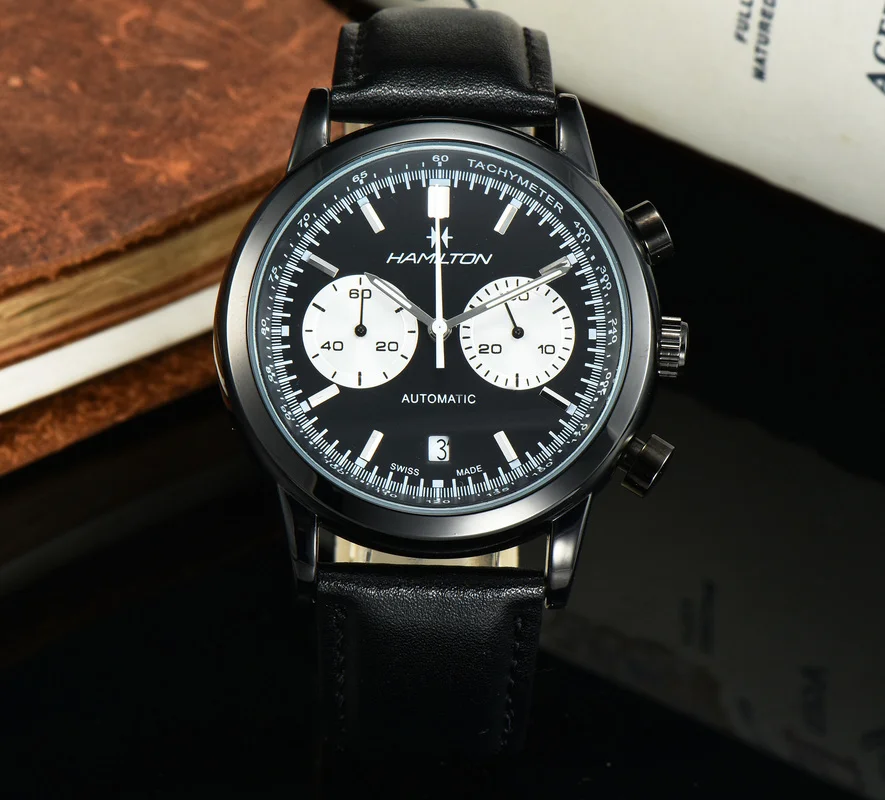 

2021 new men's watch fashion belt Quartz 6-pin Business Hamilton watch best-selling watches luxury