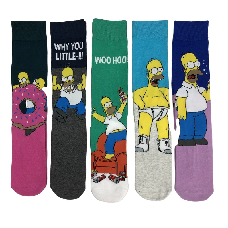 

[36-43] Men'S And Women'S Leg Socks Cartoon Characters Middle Tube Socks Street Fashion Socks Skateboard Cotton Socks