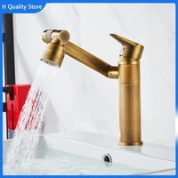 h quality brass shorthigh bathroom basin faucet foldable free rotation basin faucet cold hot mixer crane 2 modes showercolumn