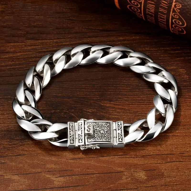925 Sterling Silver Jewelry Men's Personalized Carved Unique Bracelet Punk Style Retro Thai Original Exquisite | Украшения и