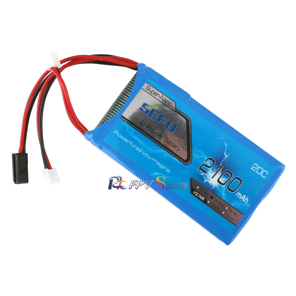 Bater&iacute;a de Control de pistola Futaba, 2100mAh, 20C, 6,6 V, 2S, receptor de fosfato para 3pv, t14sg, 8j, 10J, 4pk, 4PX, 4pv, 4, pm, 7px, 4PLS, 16SZ-1