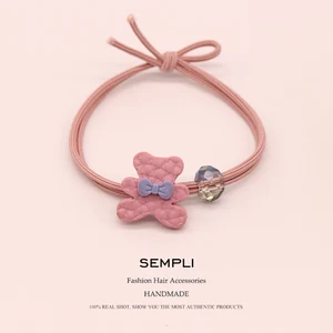 Эластичные нейлоновые резинки для волос Sempli, пластиковые резинки для волос с бусинами для девочек и женщин, Детские аксессуары для волос