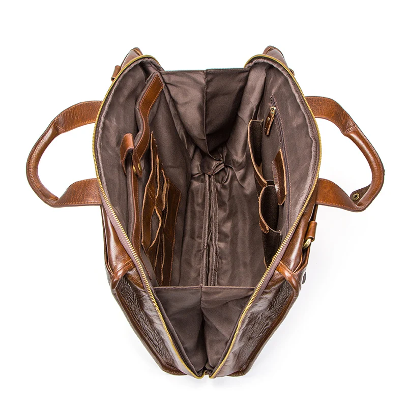 OYIXINGER Top Quality Cowhide Men Briefcase Genuine Leather Handbags For 15 Inch Laptop Luxury Large Capacity Male Shoulder Bags