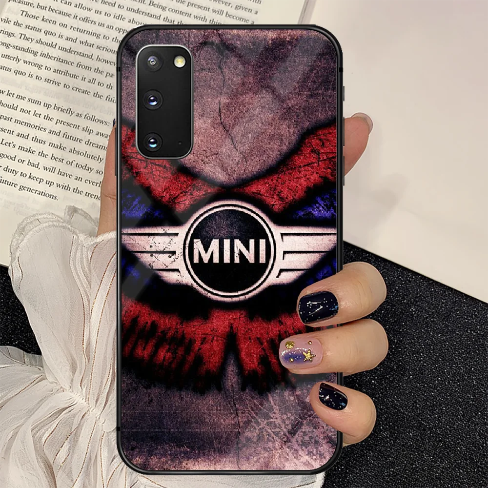 

Fashion Mini Cooper Car Phone Tempered Glass Case Cover for Samsung Galaxy A M 12 20 21 30 31 40 50 51 52 70 71 72 E S Silicone