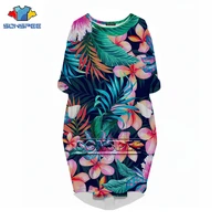 sonspee new 3d print hawaiian style fashion sleeve casual and versatile harajuku women comfortable party loose large size dresse
