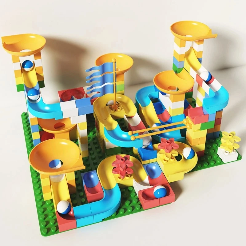 

Big Size Marble Race Run Blocks Maze Ball Track Building Blocks Plastic Funnel Slide Assemble DIY Bricks Kids Gift