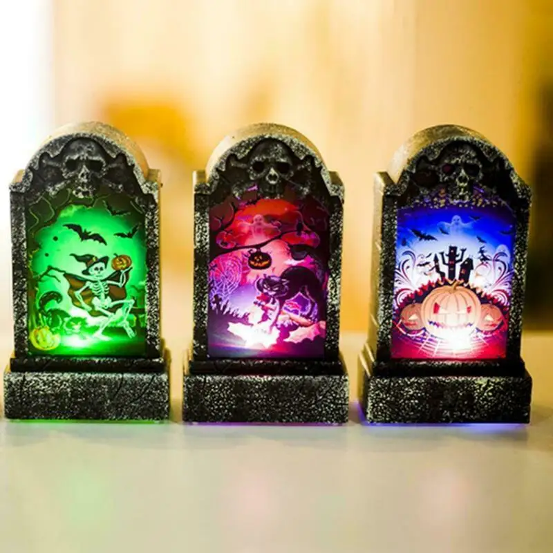 Хэллоуин надгробие фонарь светодиодный светильник праздничное украшение