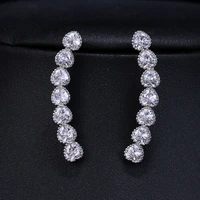 be8 bright austrian cute heart shape stud earrings wedding party earrings for women white gold color wholesale ae62
