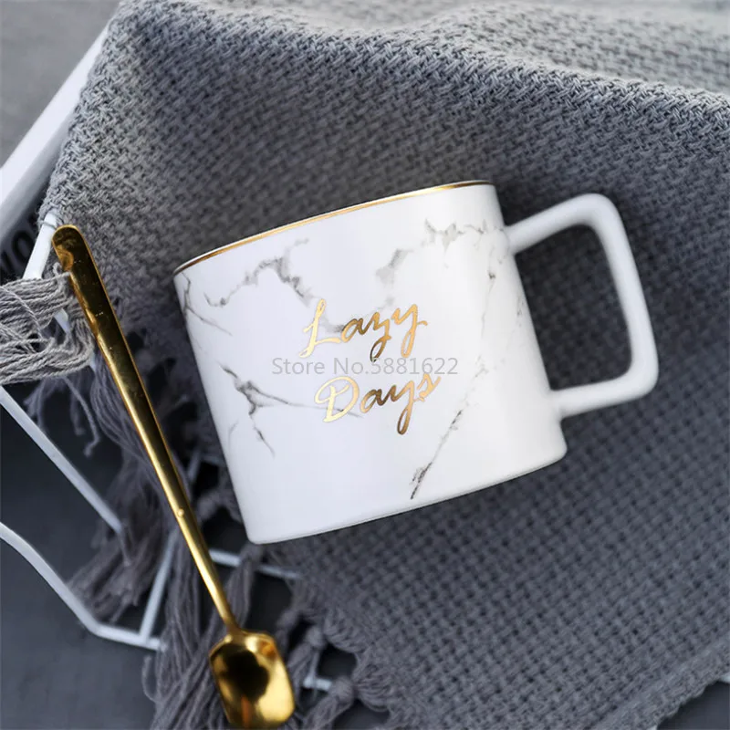 Керамическая кофейная кружка с мраморным рисунком набор для десертов закусок