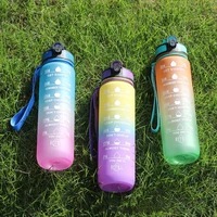 sports water bottle with straw 1l2l protein shaker outdoor travel portable leakproof drinkware plastic bottle bpa free