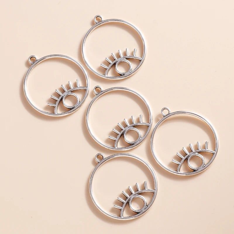 10 шт. 30*33 мм полые круглые подвески сглаза подходят для ожерелий и серег Подвески