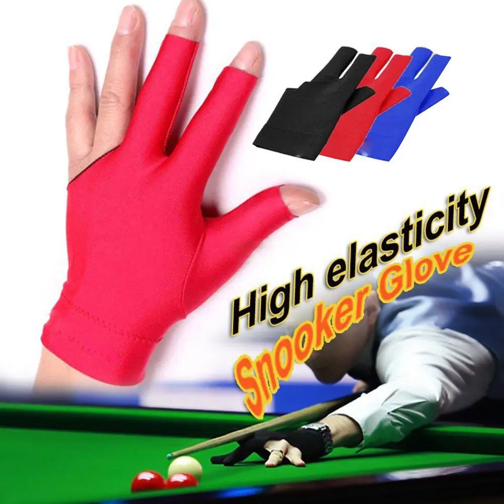 

1Pc Billiard Elastic Anti-slip Snooker Cue Pool Shooters Three Fingers Gloves medium-sized hands Tool for women men competition
