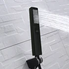 Матовая черная однофункциональная квадратная насадка для душа из АБС-пластика для ванной комнаты, настенный держатель для душа и шланг