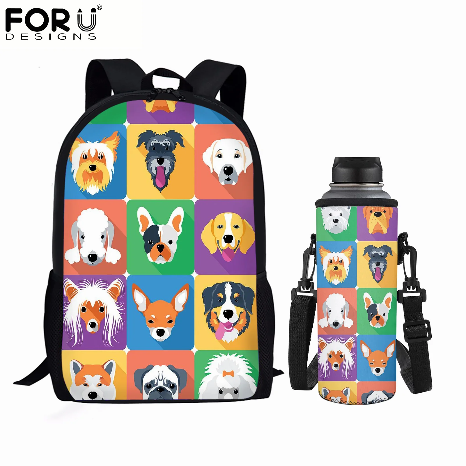 Школьные ранцы FORUDESIGNS с рисунком собаки чихуахуа мопса для подростков Модный